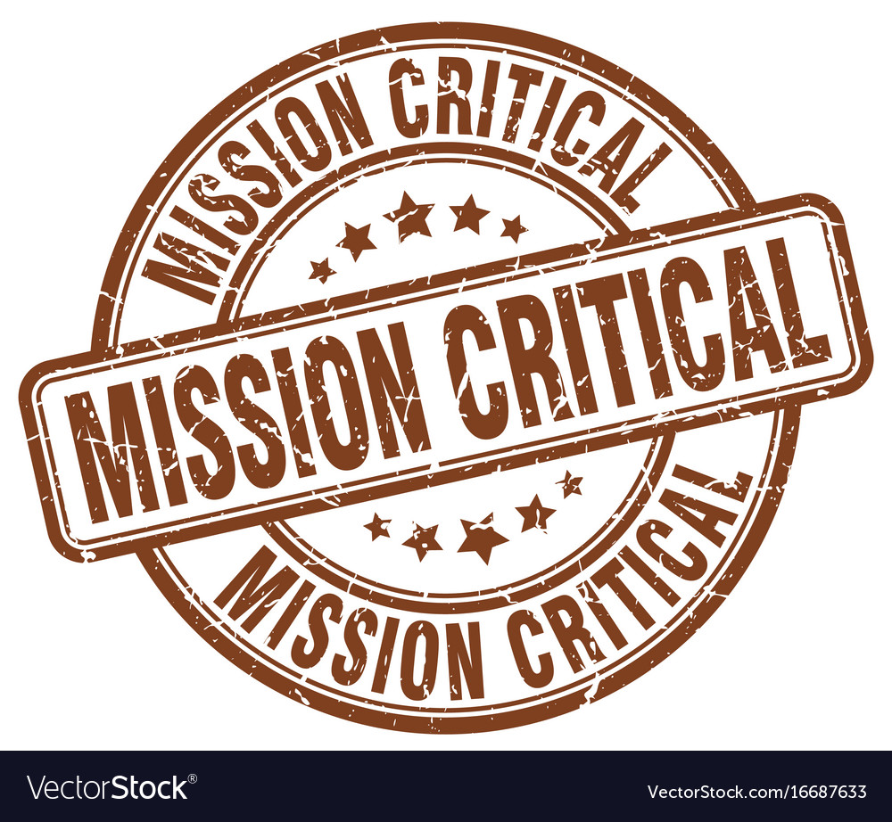 Mission critical brown grunge stamp