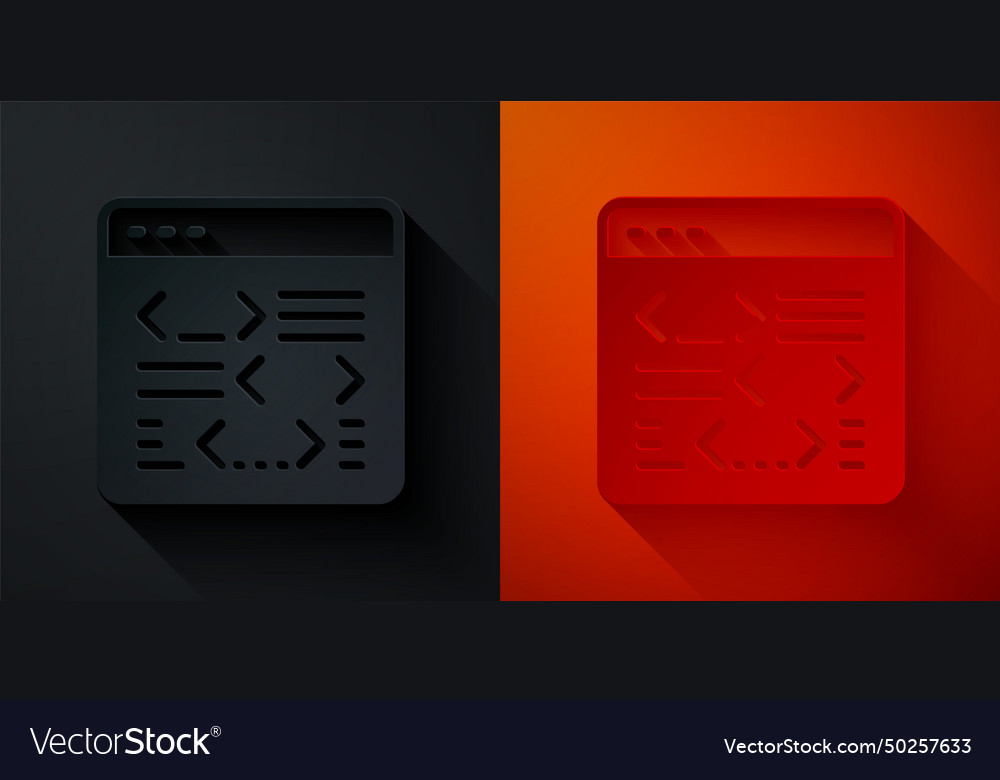Paper cut software web developer programming code vector image Paper cut software web developer programming code