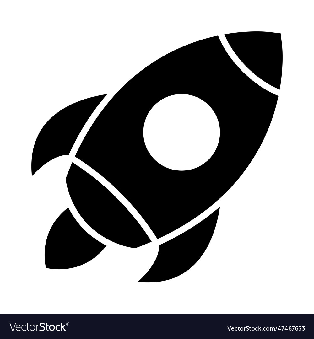 Rocket glyph icon for personal and commercial use Vector Image