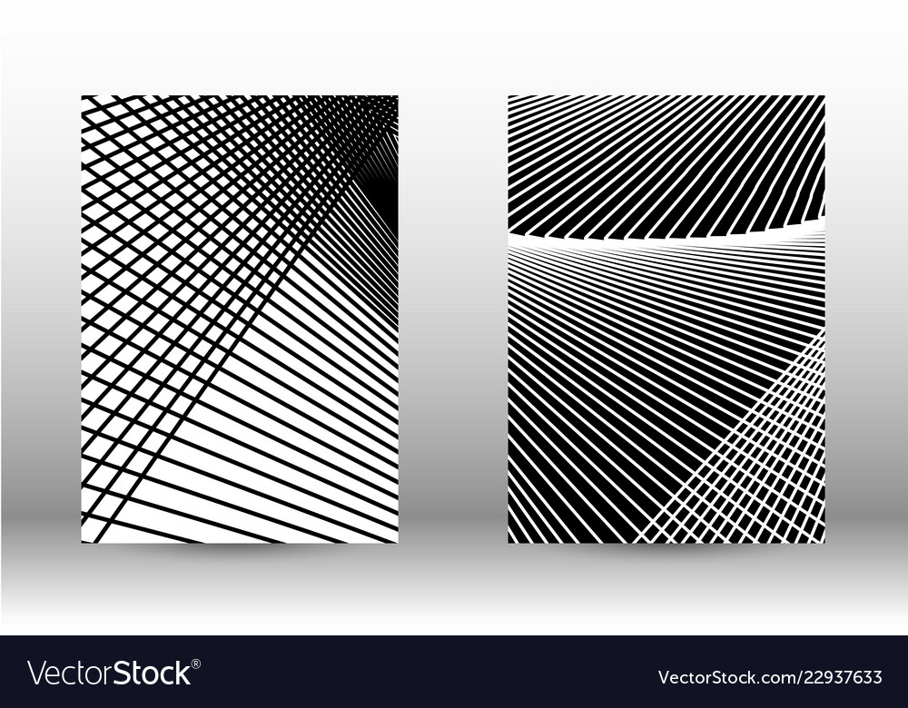 Set of abstract patterns with distorted lines