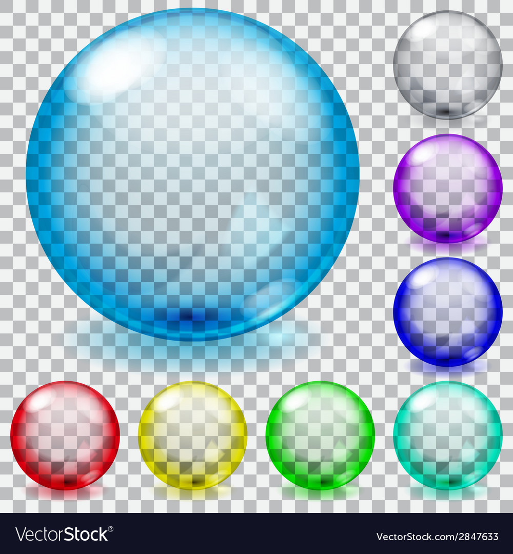 Set of transparent glass spheres Royalty Free Vector Image