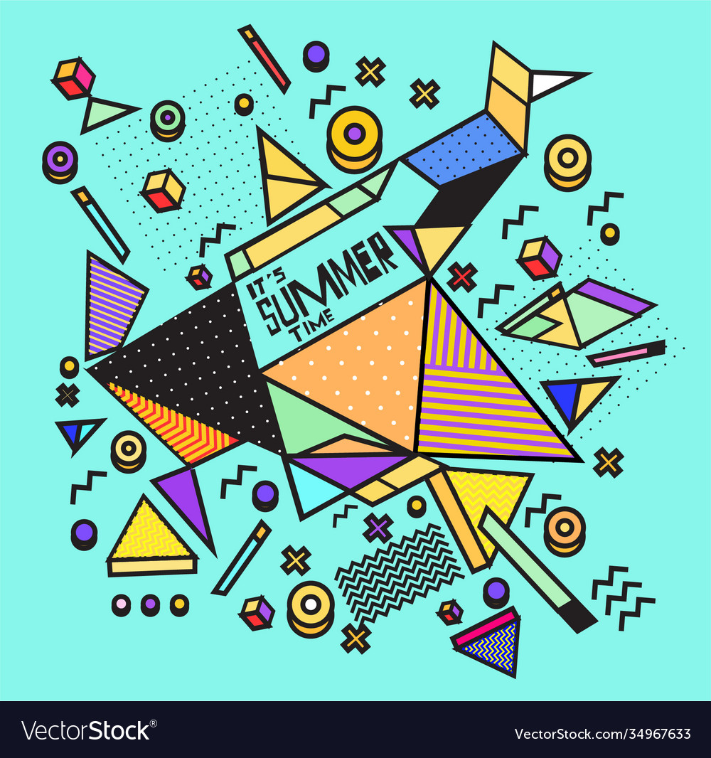 Triangle geometric forms for summer design event vector image Triangle geometric forms for summer design event