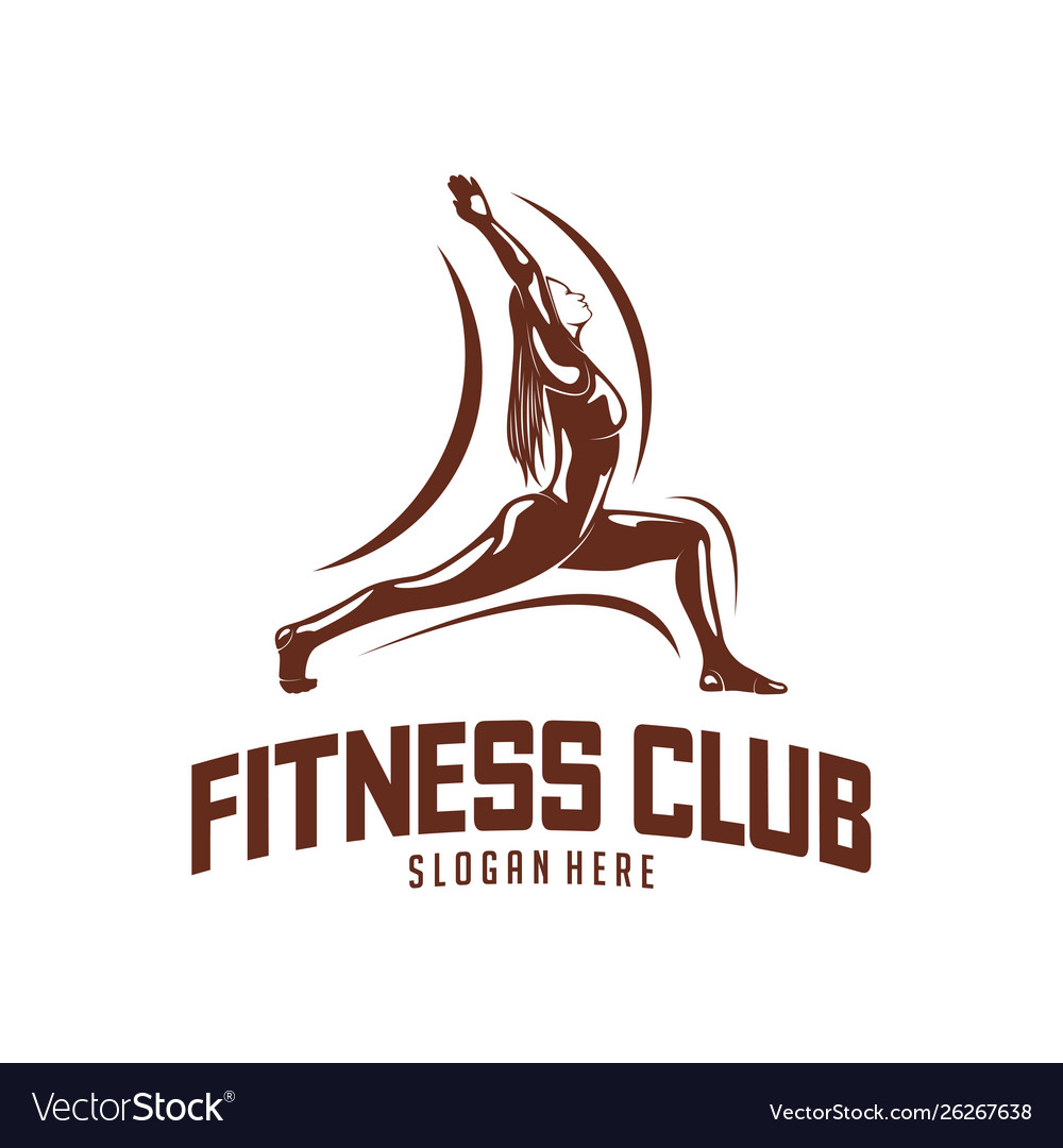 Beautiful Fitness Logo Yoga Logo Template Women Vector Image