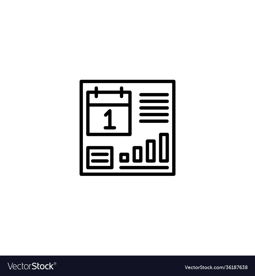 Calendar dashboard icon with line style Vector Image Calendar dashboard icon with line style