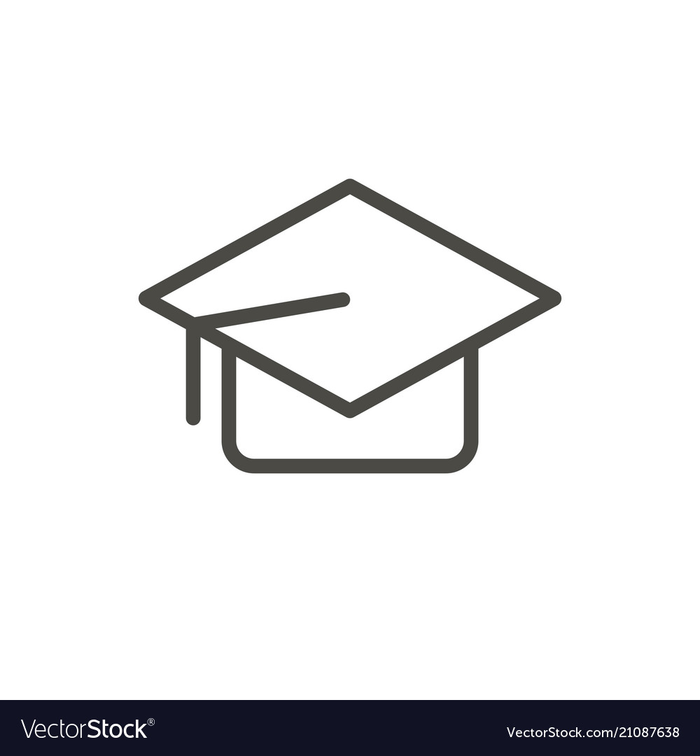 Download Graduation cap icon outline students hat Vector Image