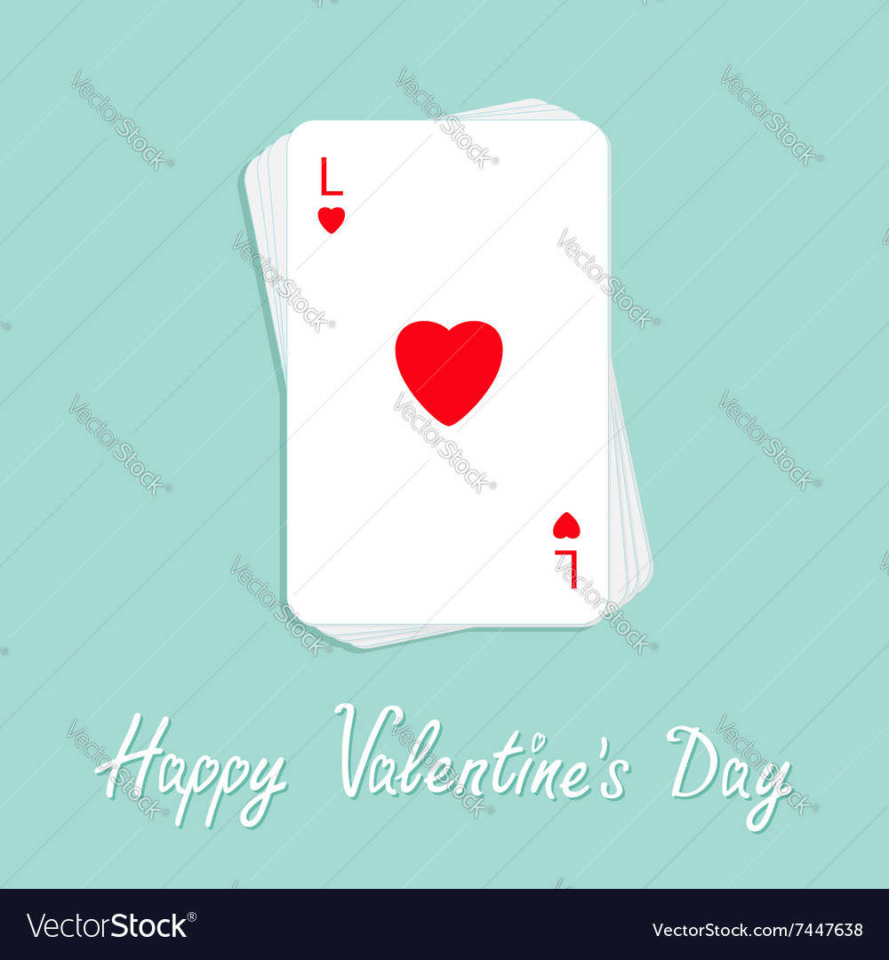 Glückliche Valentinstag Poker spielen Kartenstapel