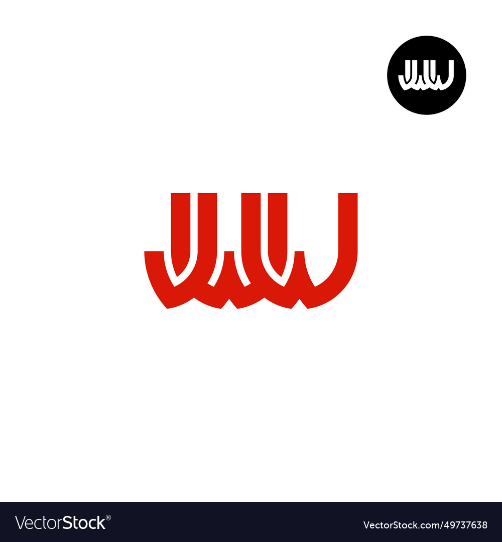 Letter jww monogram logo design vector image Letter jww monogram logo design