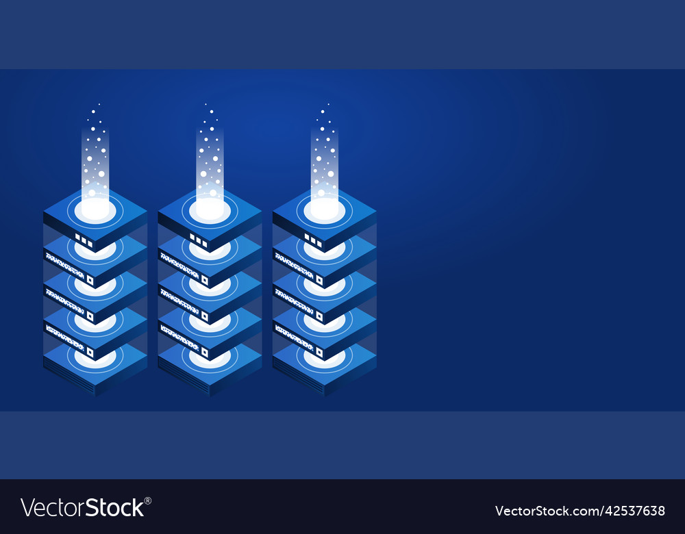 Mainframe powered server high technology concept