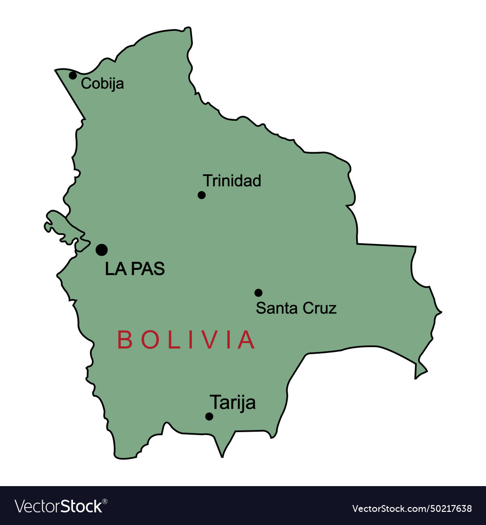 Map of bolivia Royalty Free Vector Image - VectorStock