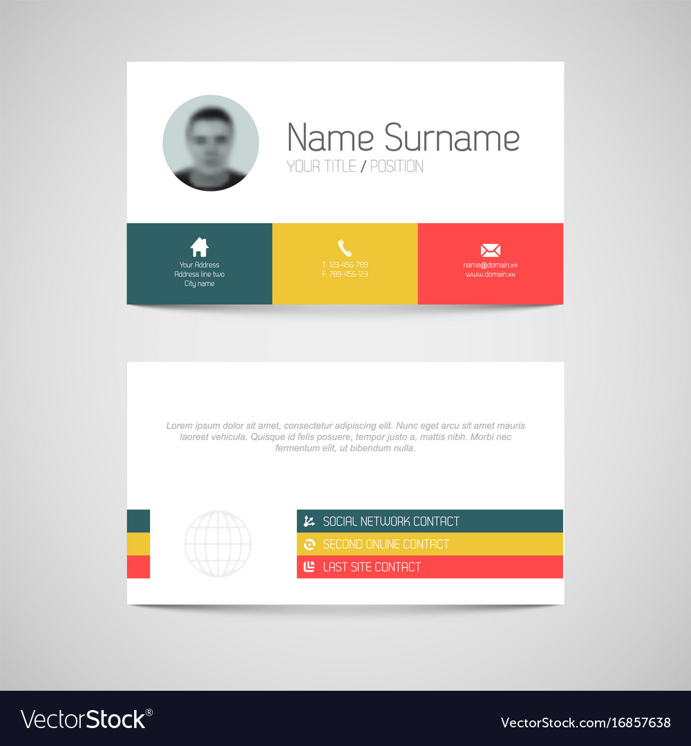 modern business card template with flat user vector image