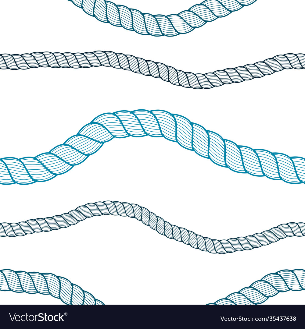 Seamless nautical rope pattern endless navy Vector Image