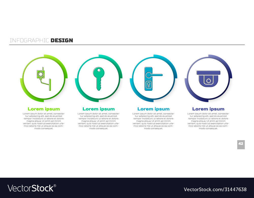 Set security camera key door handle and motion vector image Set security camera key door handle and motion