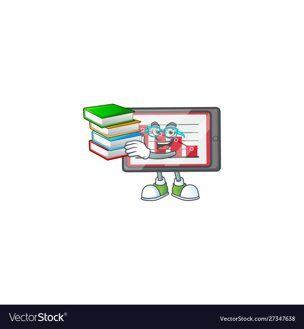 Student with book down chart horizontal table