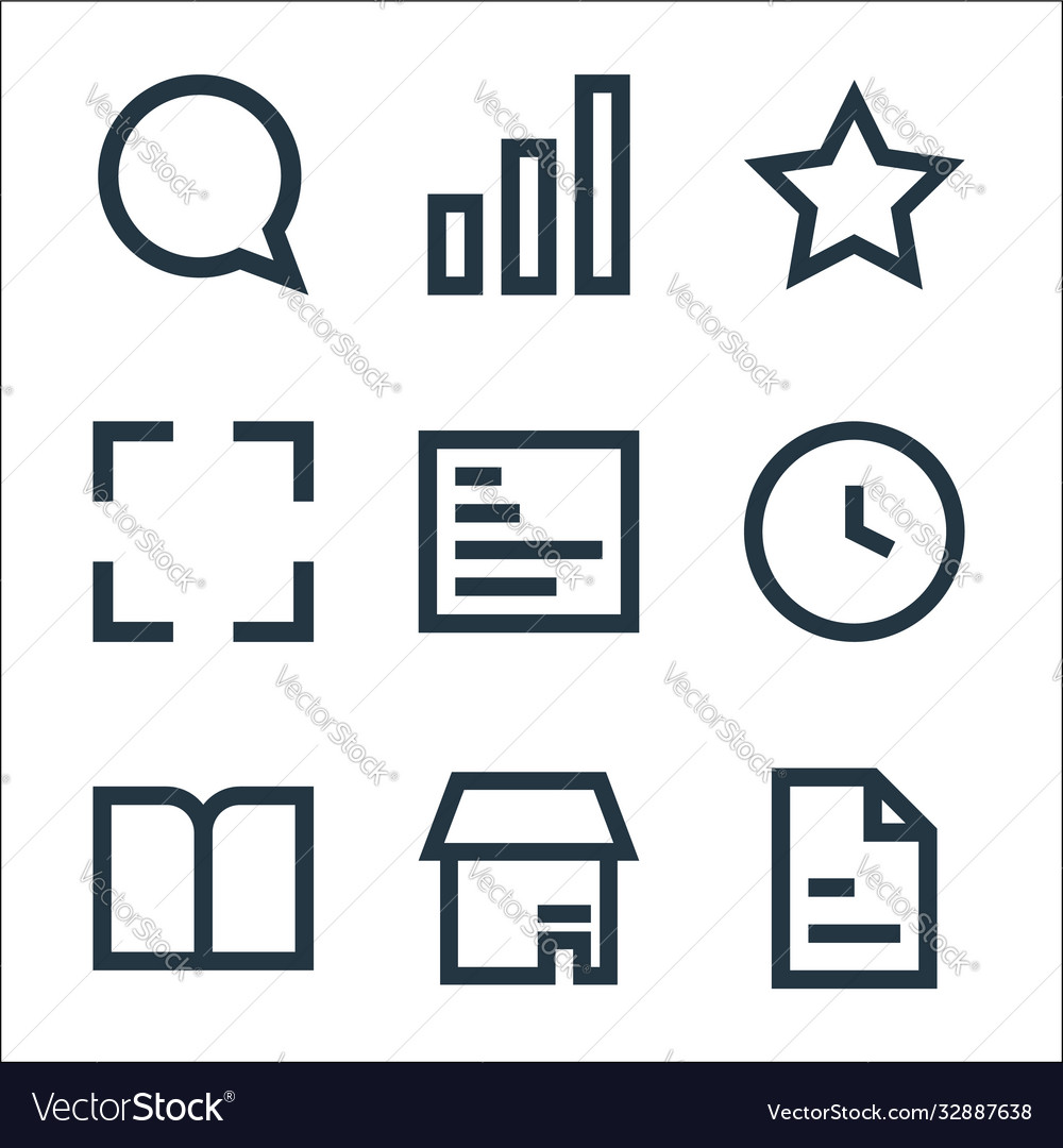 User interface line icons linear set quality vector image User interface line icons linear set quality