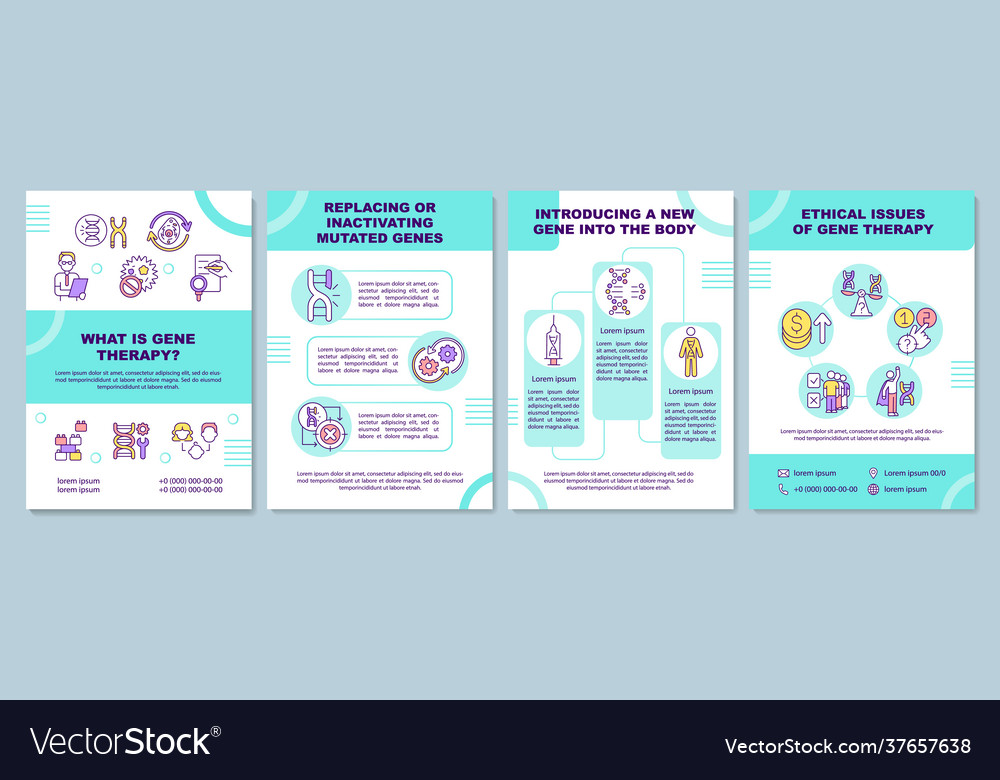 What is gene therapy brochure template Royalty Free Vector