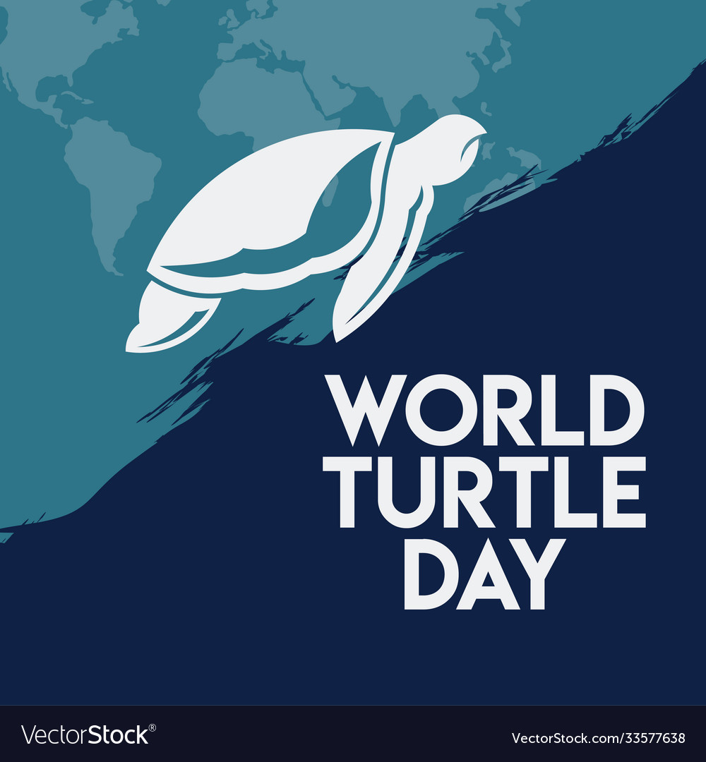 World turtle day template design Royalty Free Vector Image