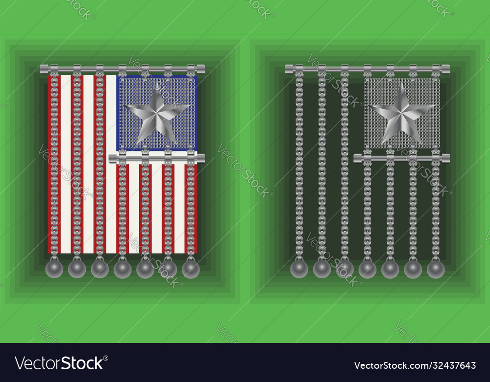 Abstrakte stilistische USB-Flagge aus Metallketten