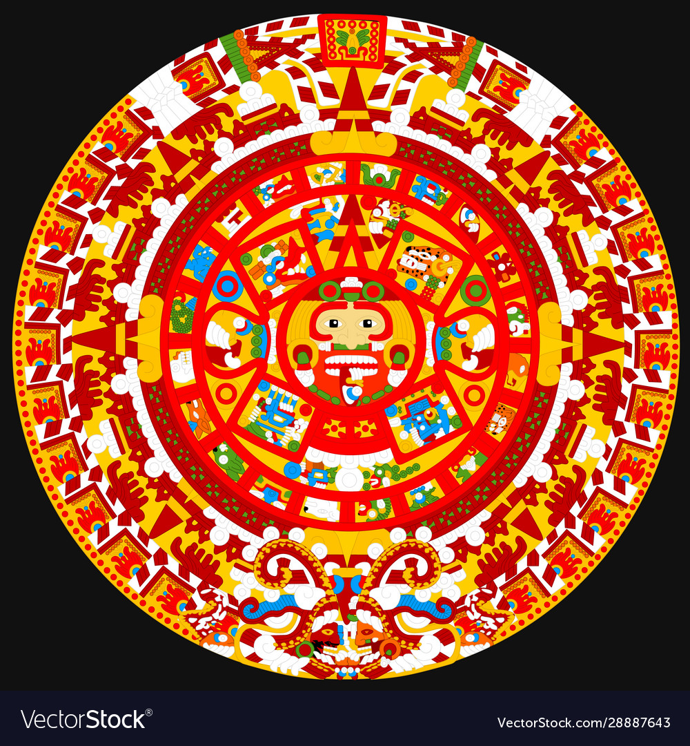 Aztec Calendar Royalty Free Vector Image VectorStock