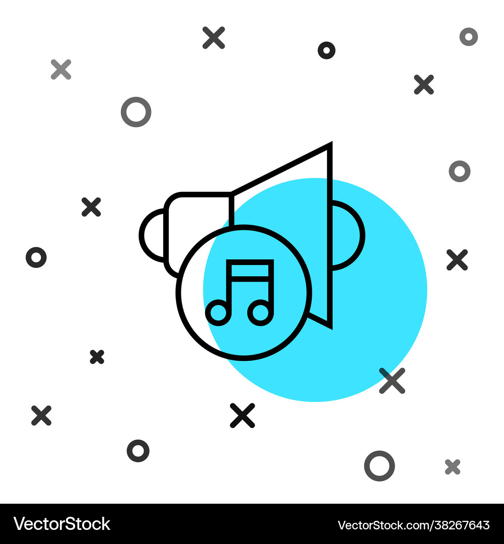 Black line speaker volume audio voice sound Vector Image
