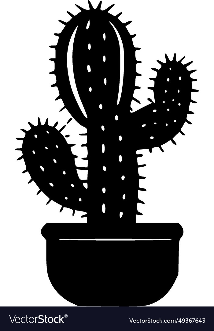 Cactus - black and white isolated icon Royalty Free Vector