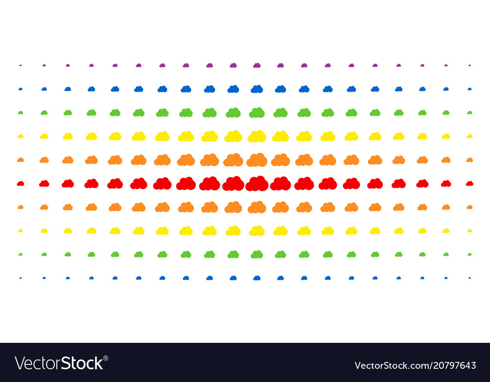 Cloud spectrum halftone effect vector image Cloud spectrum halftone effect