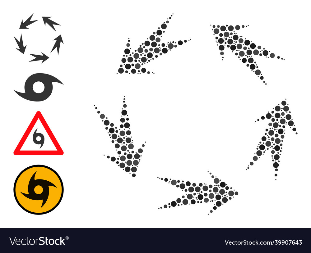Dotted rotation mosaic of rounded dots and similar vector image Dotted rotation mosaic of rounded dots and similar