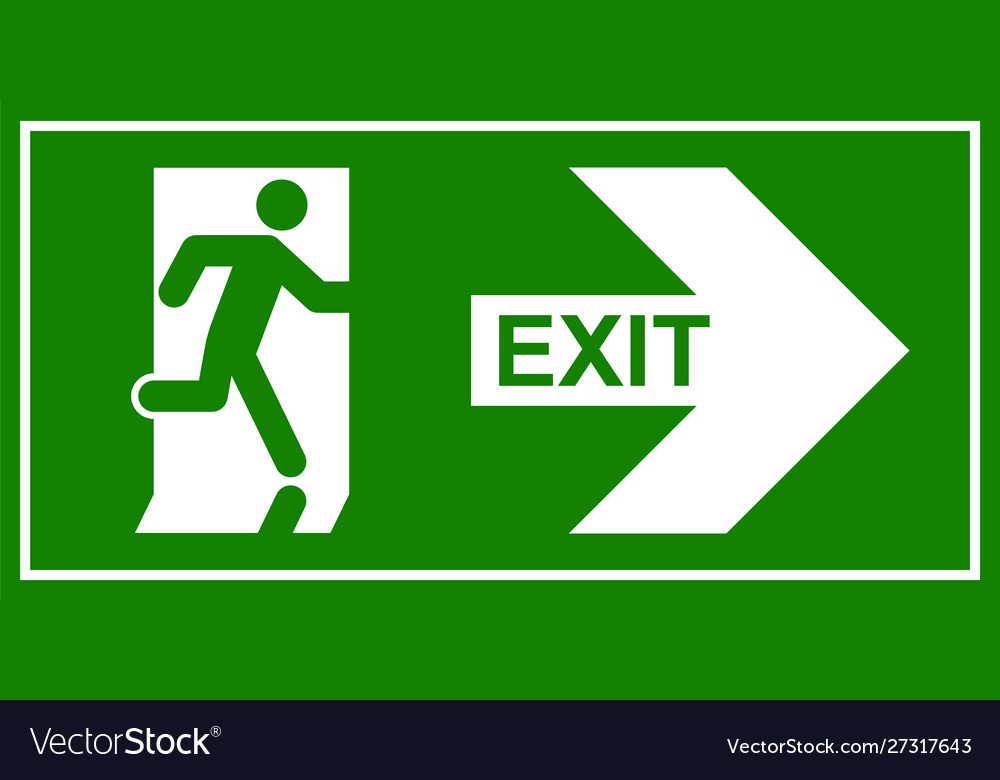 Emergency Exit Sign with Running Man