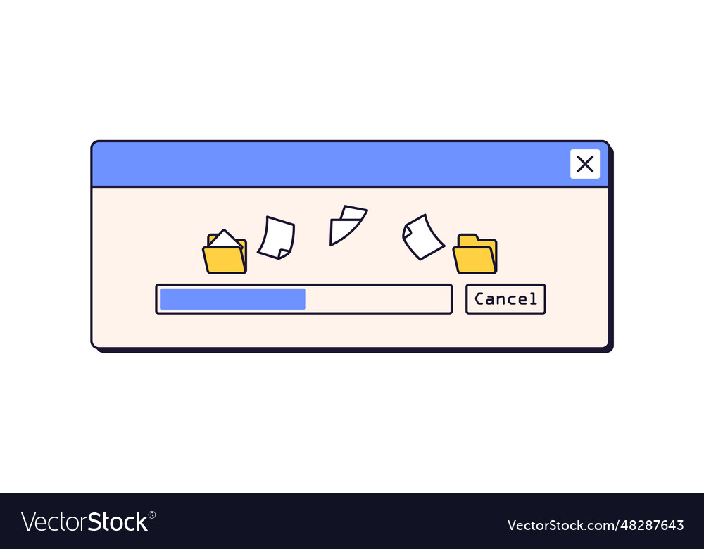 File copy save process window in retro style