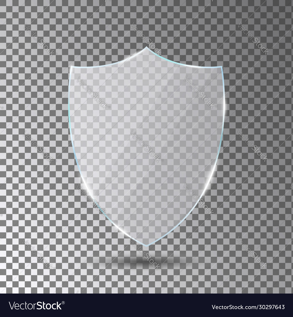 Glass shield on transparent background acrylic Vector Image