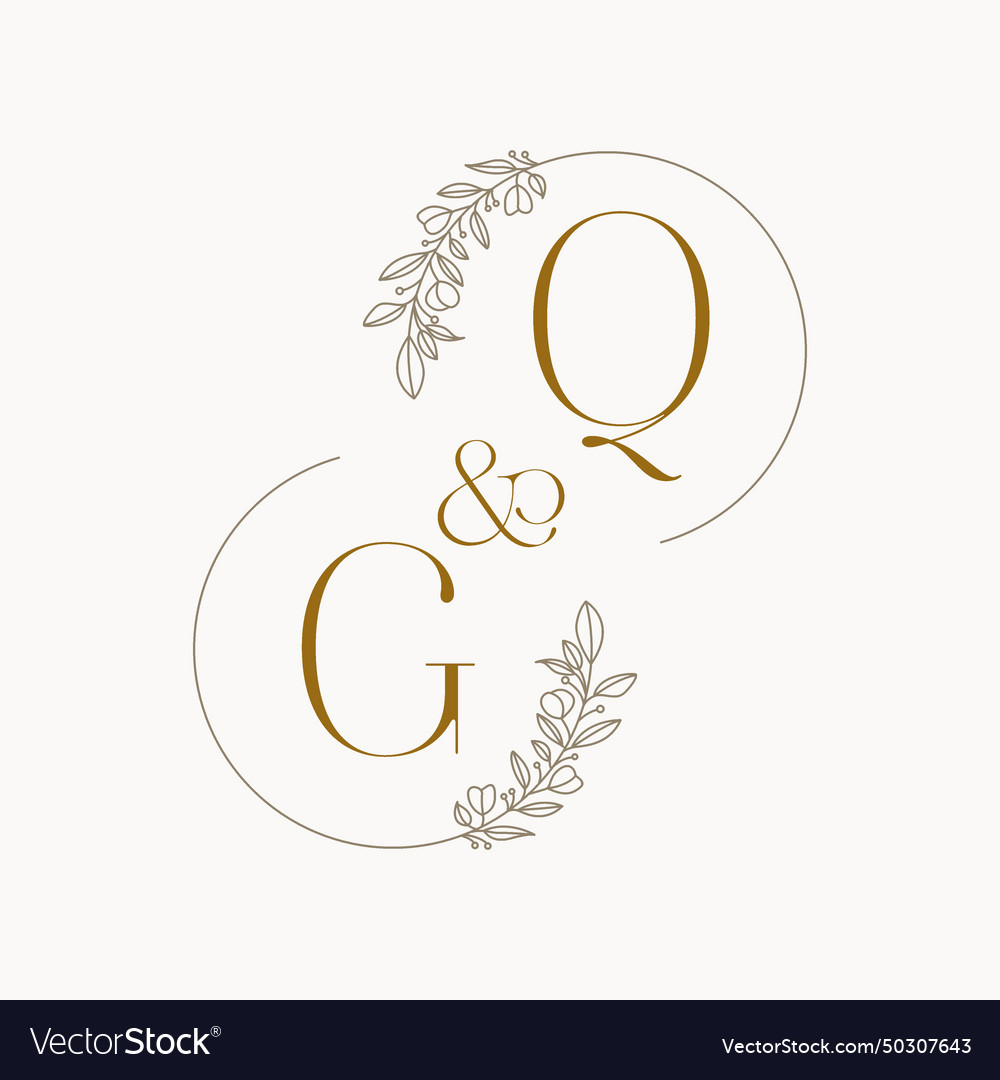 Gq Logo Initialen Hochzeit Monogramm Design vector image Gq Logo Initialen Hochzeit Monogramm Design