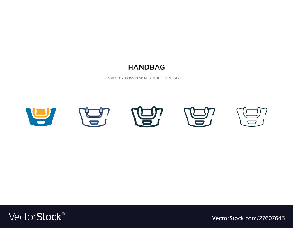 Handbag icon in different style two colored