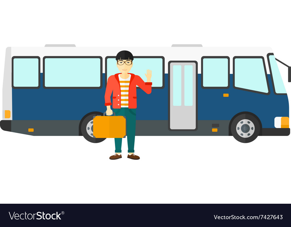 Man standing near bus