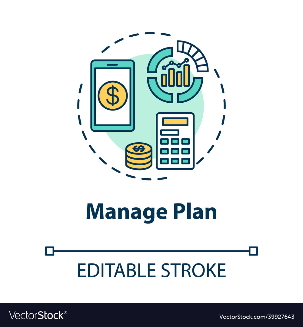 Manage plan concept icon internet tariff cost Vector Image