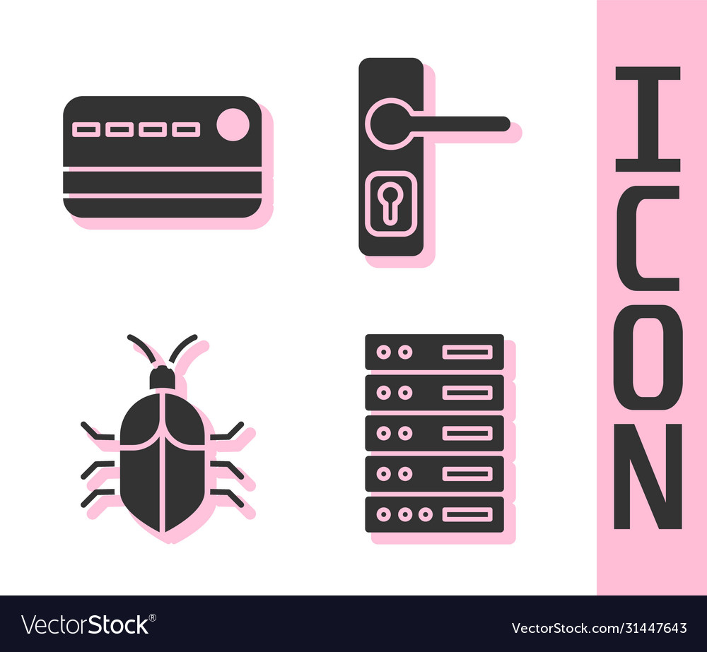 Set server data web hosting credit card system vector image Set server data web hosting credit card system