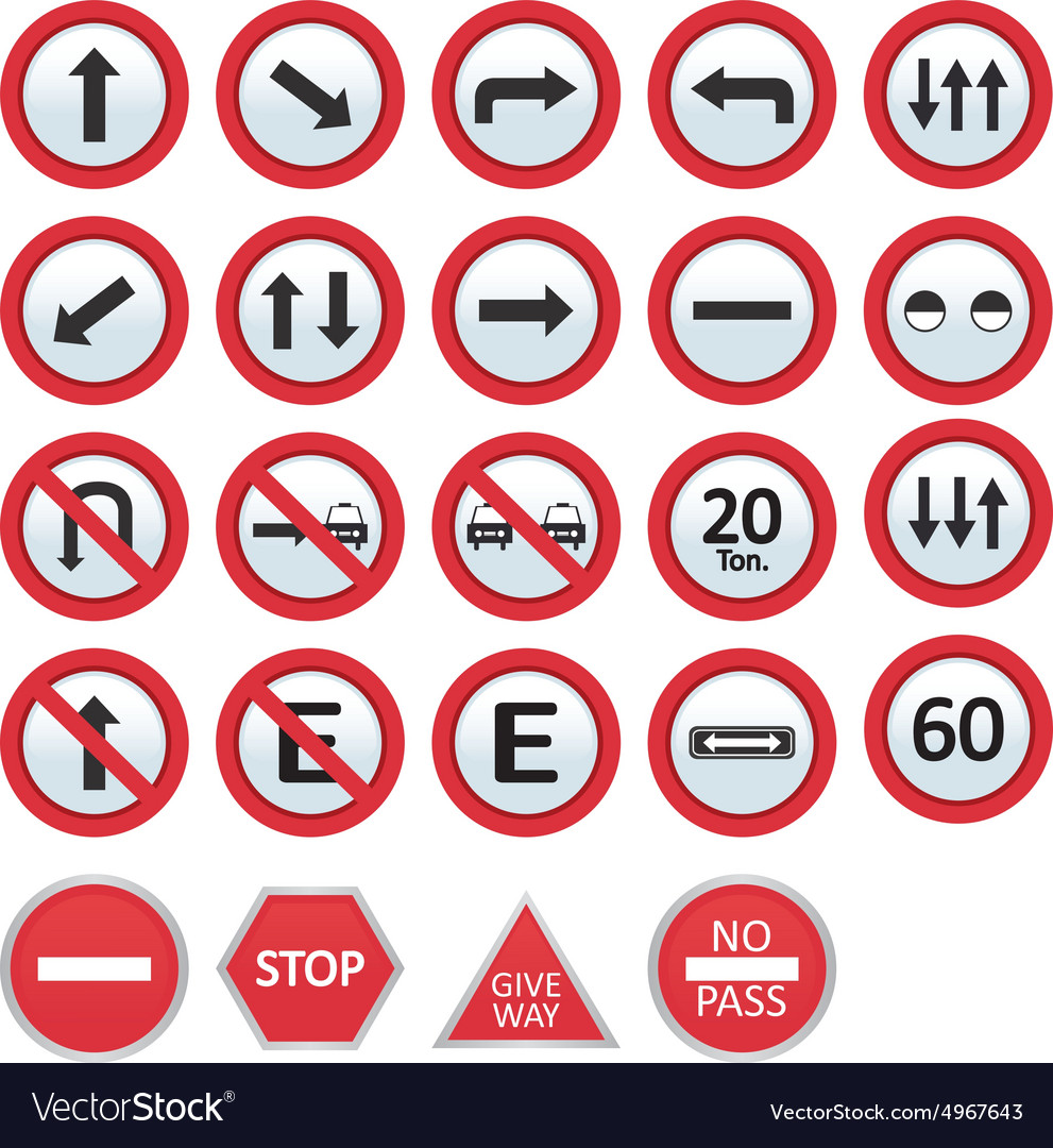 Set transit signals on a white background Vector Image