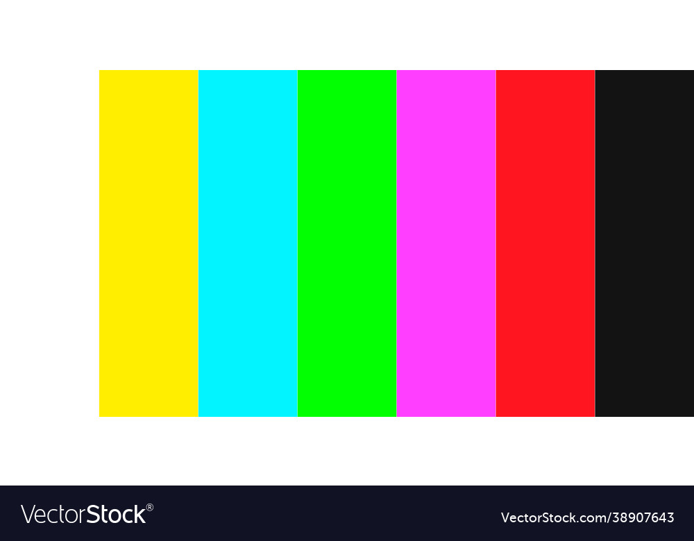 No Signal Tv Test Pattern Vector Television Colored Bars Signal