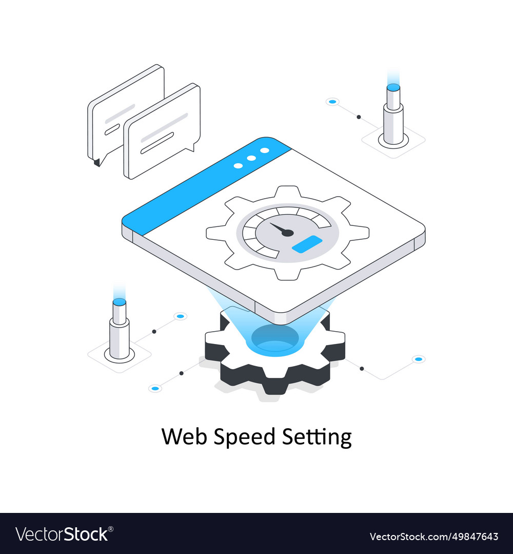 Web speed setting isometric stock ep