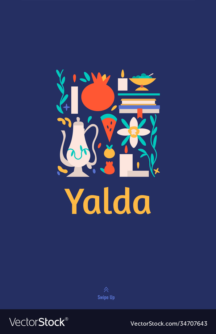 Yalda social media story template with symbols