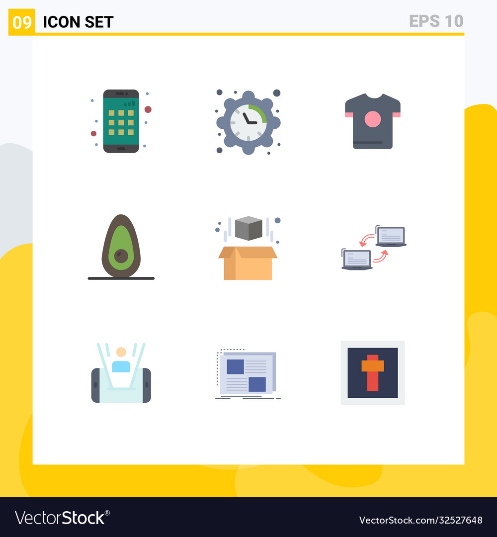 9 universal flat colors set for web and mobile