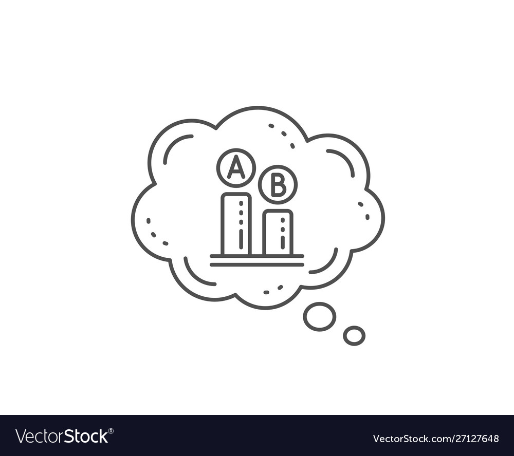 Ab testing line icon ui test chart sign