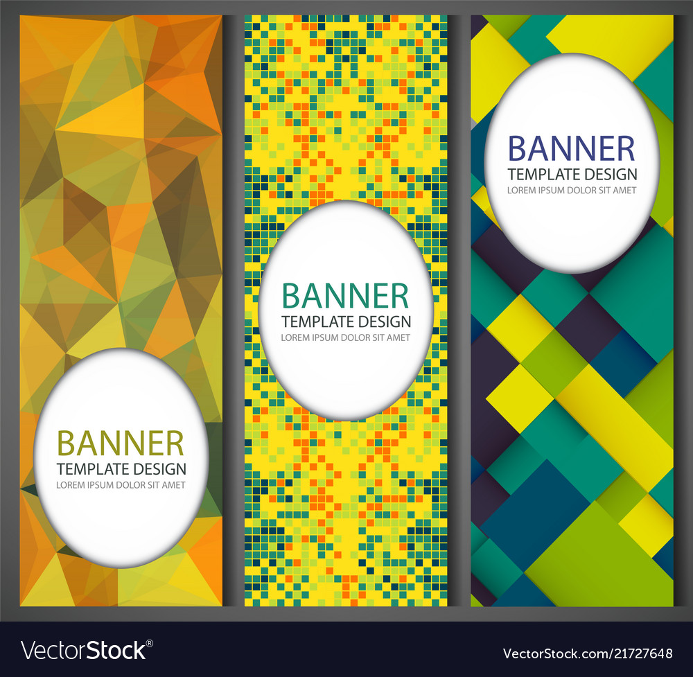 Abstract banners set with different patterns