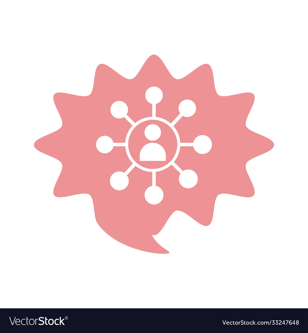 Avatar user with network lines flat style icon