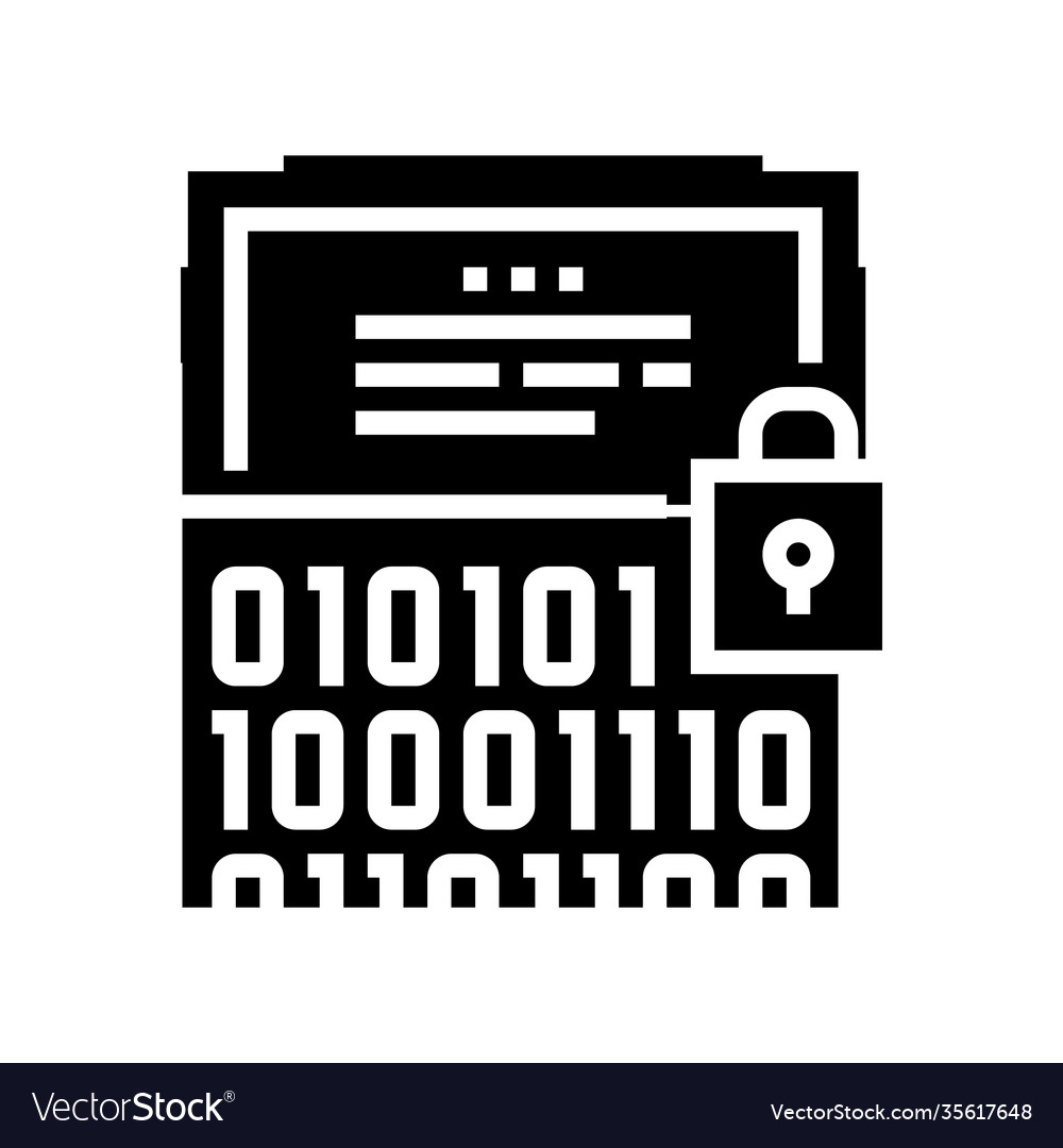 Binary encryption glyph icon