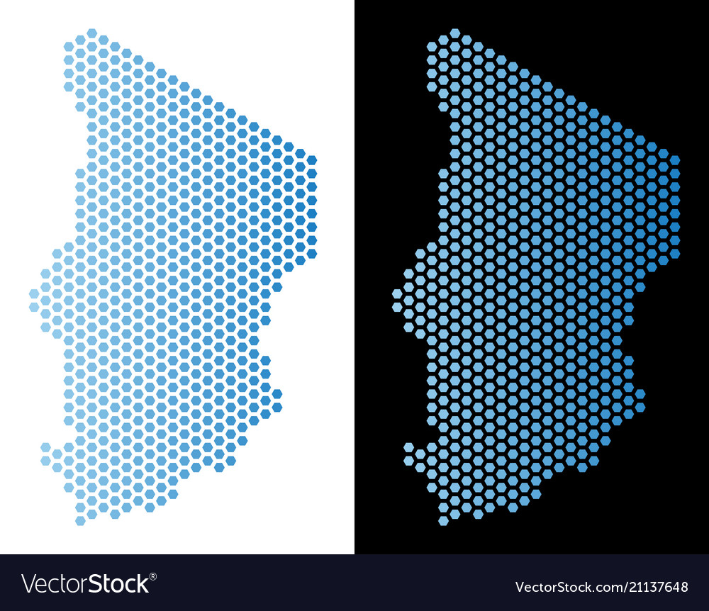 Chad map hexagonal scheme Royalty Free Vector Image