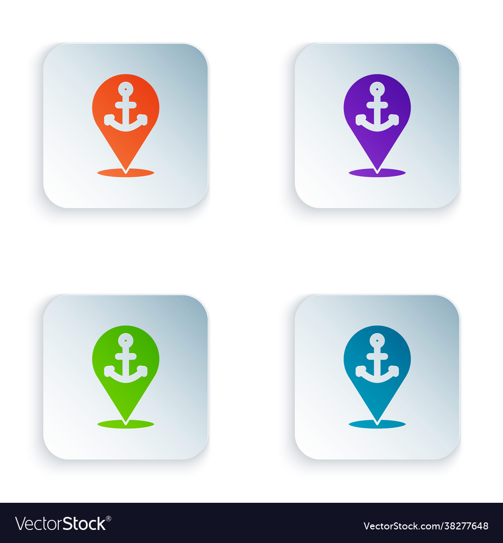 Farbkartenzeiger mit Ankersymbol isoliert Vector Image Farbkartenzeiger mit Ankersymbol isoliert