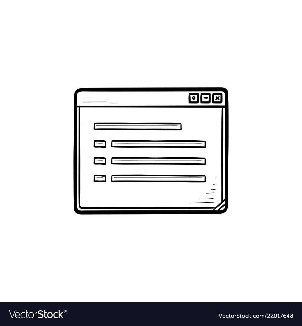 Open window with document hand drawn outline vector image Open window with document hand drawn outline