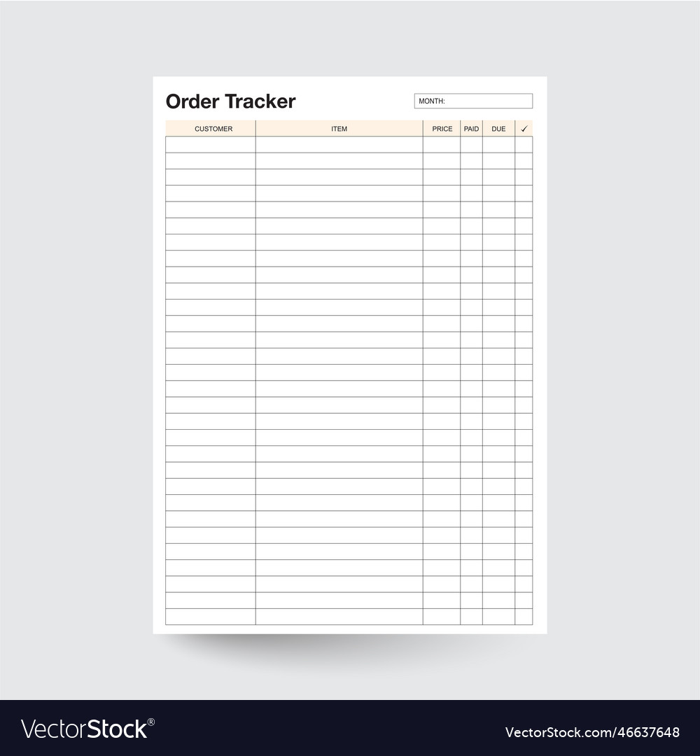 Order tracker Royalty Free Vector Image - VectorStock