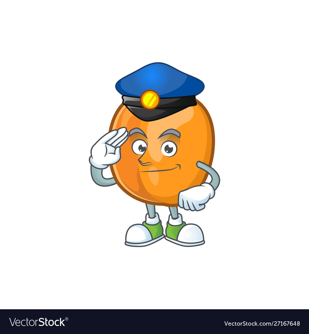 Police apricot cartoon character for nutritious