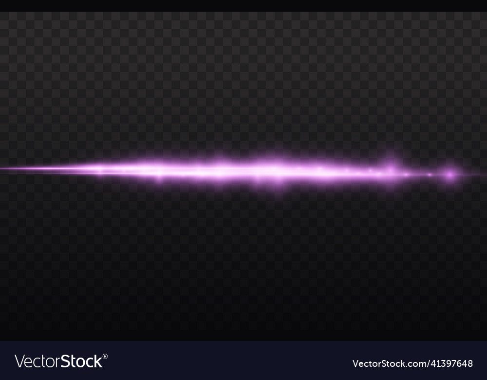 Purple glow line violet horizontal light rays Vector Image