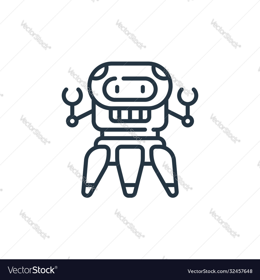 Robot icon isolated on white background outline Vector Image Robot icon isolated on white background outline